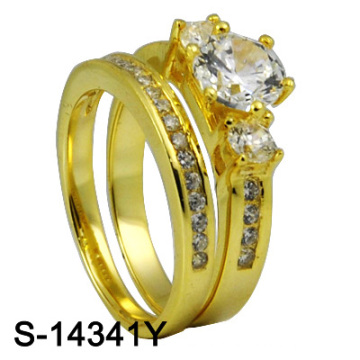 925 Sterling Silber Hochzeit Ring mit Zirkon (S-14341, JPG, S-14341Y JPG)